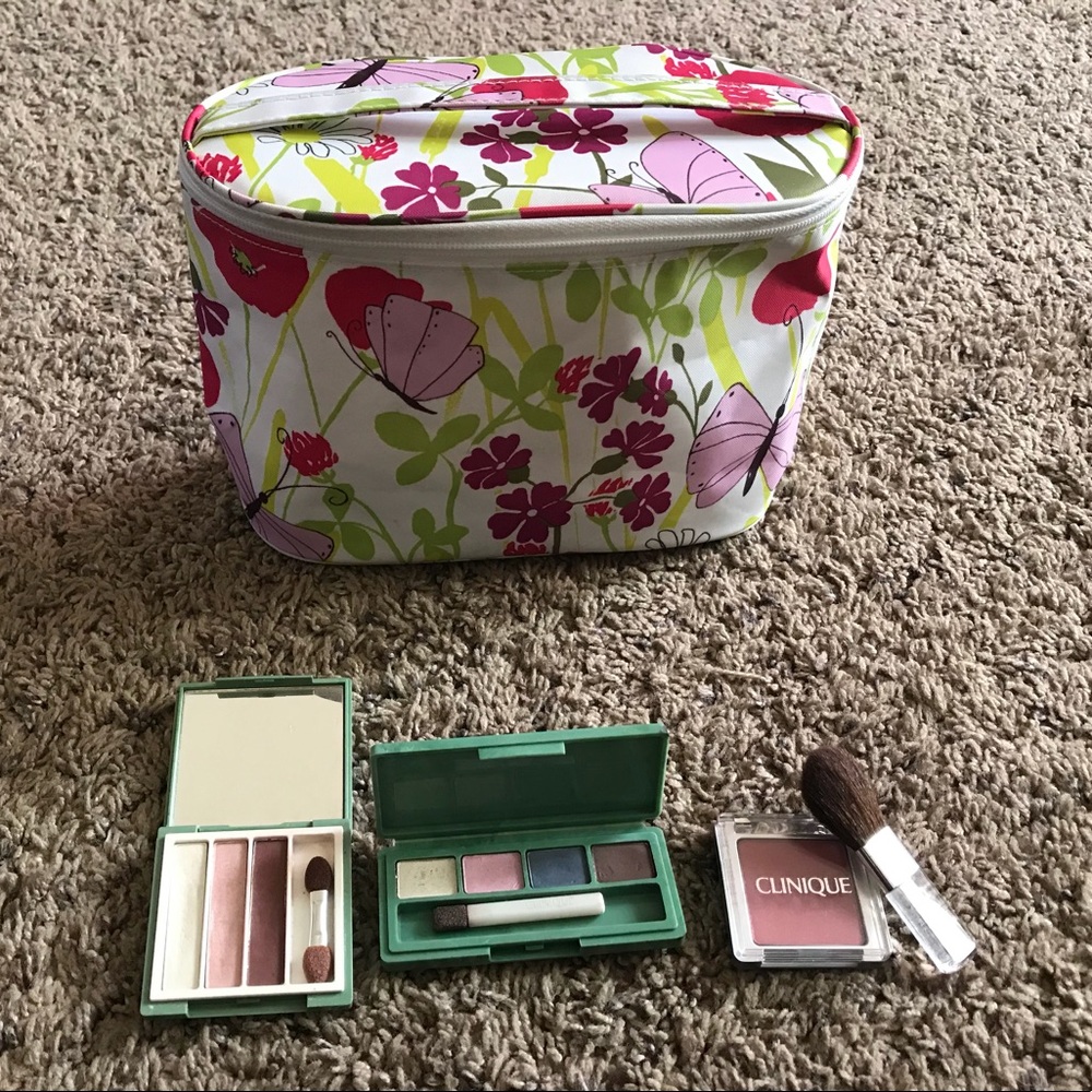 Clinique Eye Shadow Blushing Powder Makeup Bag